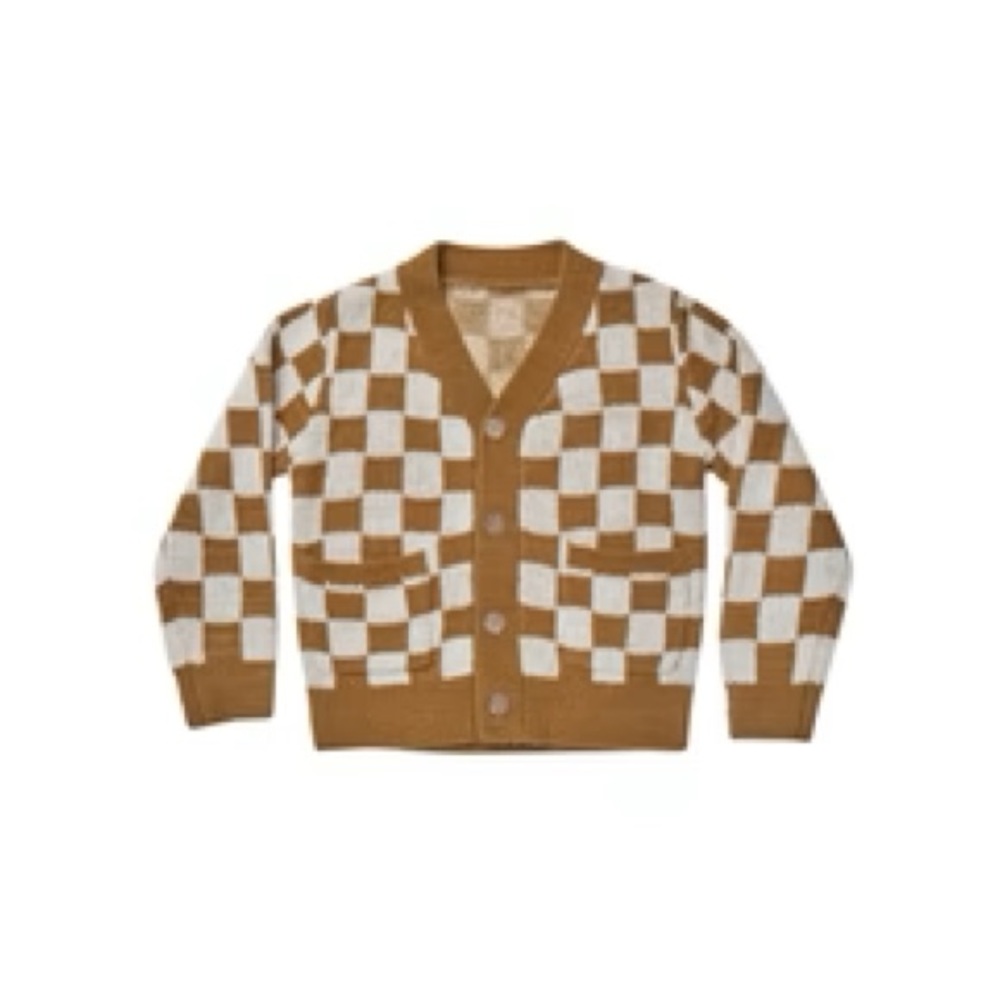 Rylee + Cru Button Cardigan - Checkerboard 6/7